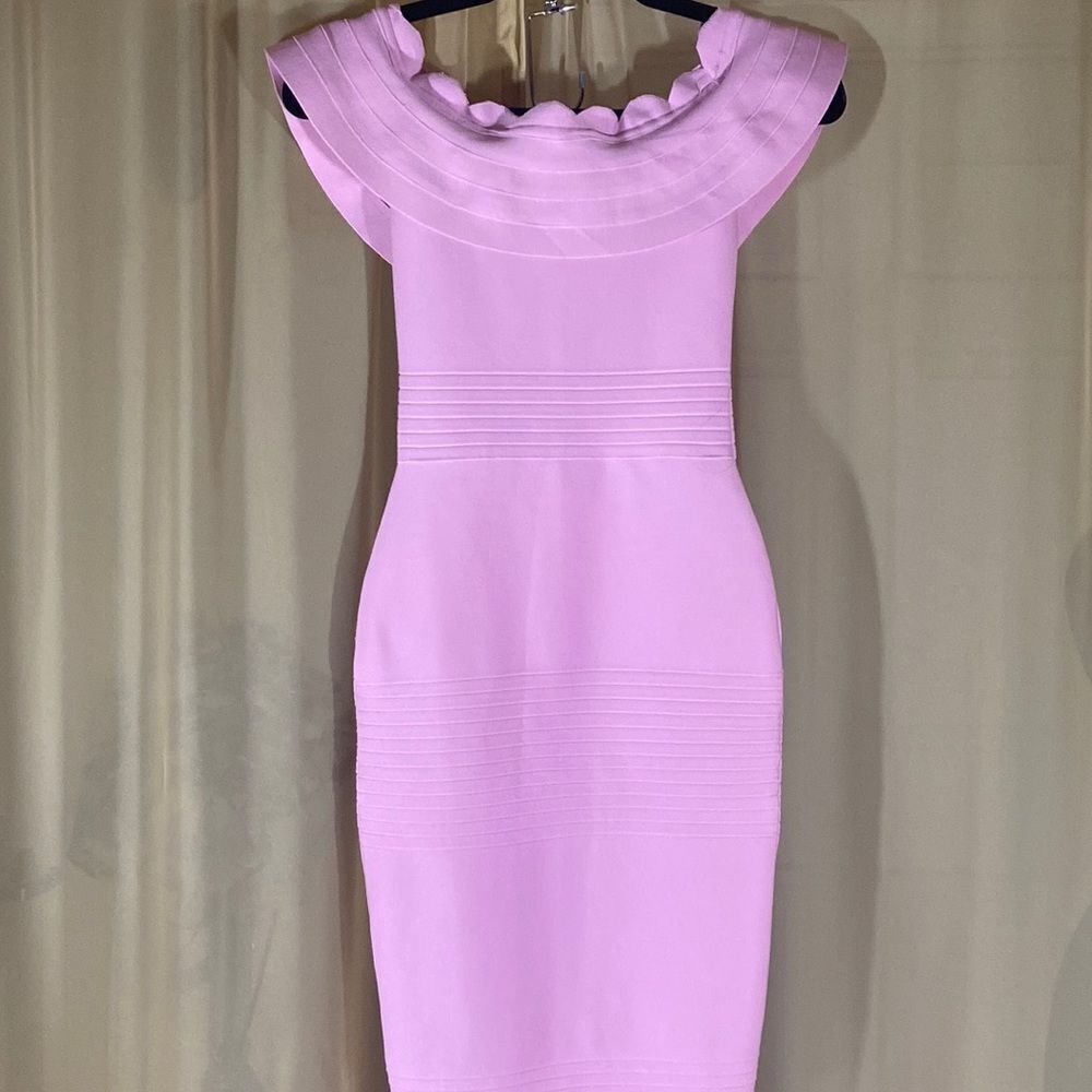 Super Stretch Women Pale Pink Color Dress Size XS - Picture 3 of 16